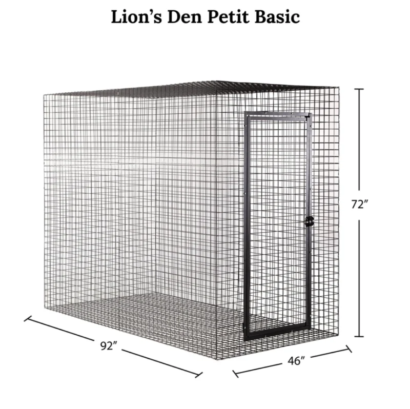 Lions Den catio featuring a spacious, enclosed outdoor structure with multiple levels, providing a safe and stimulating environment for cats to explore, climb, and relax