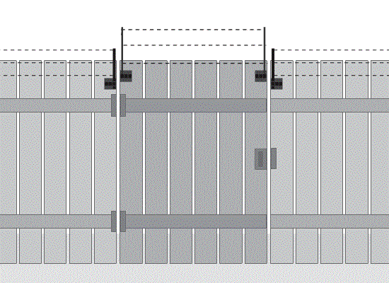 Existing Fence Conversion System for Shorter Fences Kits 10 outward opening gate animation